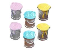 Yardwe 6 Pièces Pot De Peinture Simulé Poupée Miniatures Tout Petit Décor De Modèle De Seau Bricolage avec Un Petit Pot De Peinture De Petites Choses Seau De Peinture à l'huile Résine