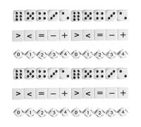 Yardwe 60 dés pédagogiques - Incluant des dés mathématiques (opérations, Chiffres, Points) - Petites pièces en Acrylique de 16 mm pour Jeux de société, idéales pour Les activités éducatives