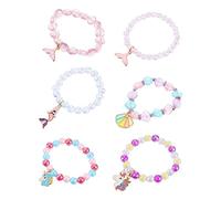 Yardwe 6Pièces Bracelets Licorne Pour Garçon Fille De Bracelets Colorés Élastiques Accessoires De Fête Et Bijoux Amusants Pour Garçons Et Filles