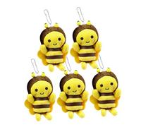 Yardwe 6pièces Lot De Porte-clés Abeille Peluche Doux Et Câlin Décorations De Fête Pour Garçon Fille Sacs à Dos