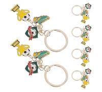 Yardwe 6pièces Porte-clés Football Miniatures Alliage Robuste Pendentifs Trophée Sportif à Dos Accessoires de Fête et Cadeaux Équipe Football pour Anniversaire et Événements
