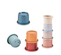 Yardwe 8 pièces Gobelets Empilables Animaux Cartoon de Bain Éducatif Sécurisé pour Garçon Fille