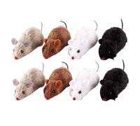 Yardwe 8Pièces Souris Mécanique pour Chat Réaliste Peluche à Remonter pour Éveiller Instinct de Chasse Couleurs Aléatoires