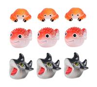 Yardwe 9 Pièces Lot de Ornements Animaux Marins Statuette De Requin Miniature Décorations pour Aquarium Soi-même Décorations pour Micro-Aquarium Miniature sous