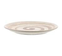 Yardwe Assiette Plate en Céramique Blanche Motif Spirale en Relief, Surface Mate Lisse, Facile à Ranger, pour Bars et Repas