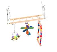 Yardwe Balançoire Oiseau Bois Naturel Jouet Suspendu pour Perroquets Petits Perroquet Perchoir Stabilité Et Activité Accroissement Parrot Wooden Perch Bird Play Stand