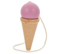 Yardwe Balle de compétence drôle Coordination œil-Main Accessoire d'enfants Jouets de renseignement interactif Portable kandama Bois Rose