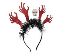 Yardwe Bandeau Confortable et Résistant Halloween Main Squelette Rouge en Feutre Scintillant Accessoire Créatif et Original pour Fête Costumée Femmes
