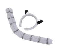 Yardwe Bandeau Oreilles Animaux Adorable avec Queue Costume de Fête Léger et Confortable pour Carnaval et Soirée Déguisée