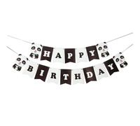 Yardwe Bannière Panda Joyeux Anniversaire 2,5m en Papier Bande Auto-adhésive, Décoration Facile à Appliquer pour Fête Entre Branches D'arbre ou Fenêtre