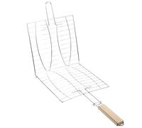 Yardwe Barbecue pour Grillades Panier à Poisson pour Griller à Légumes avec Pinces pour Viande Et Poissons Fer avec Manche Bois