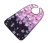 Yardwe Bavoir Imperméable pour Adultes Seniors en Polyester Léger, Taille Unique, Bouton Anti-gouttes, Protection Repas Adaptée aux Patients et Personnes Âgées