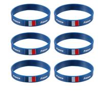 Yardwe Bleu Bracelet Drapeau du Pays en Silicone 12 Pièces | Confortable à Porter, Accessoire pour Jeux et Rencontres Internationales, Style Simple, Matière Silicone