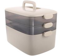 Yardwe Boîte à Remède en Plastique avec Plateau, Boîte à Pharmacie Transparente à Trois Compartiments, 3 Niveaux, Grosse Capacité, Portable avec Poignée, pour Voiture et Activités