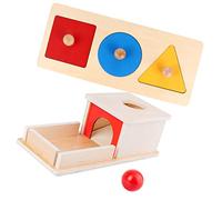 Yardwe Boîte à Tiroirs en Bois Montessori 2Pcs pour Garçon et Filles Jouets Éducatifs Sensoriels Jouet d'Association de Formes Activité Parent-Garçon et Filles