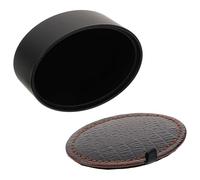 Yardwe Boîte Boutons de Manchette PU Noire Ronde Boîte de Rangement Élégante et Portable pour Bijoux Coffret Vide pour Collection Organisée et Protection Anti-rayures