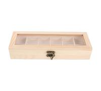 Yardwe Boîte de Collection de Pierres pour Enfants - Présentoir en Bois avec 12 Compartiments - Étagère de Rangement Et D'exposition pour Pierres, Coquillages Et Précieuses (25 X 9,1 X 4,5 Cm)