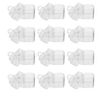 Yardwe Boîte en Plastique Transparente Lot de 12 de Cœur Nœud Papillon Rangement Multifonctionnel et Décoration Élégante pour Fête