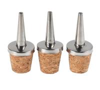 Yardwe Bouchons de Bouteille et Étanches Lot de 3 en Bois avec Becs Verseurs Inoxydables, Multi-fonctionnels pour Bars et Distilleries