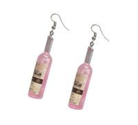 Yardwe Boucles D’Oreilles Pendantes de Bouteille de Vin Décoration D’Oreille Couleur Rose 1 Paire Autocollant Couleur Aléatoire Bijoux Femme pour Sorties et Fêtes