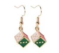 Yardwe Boucles D’oreilles Pendantes Dés 3d en Alliage Coloré Émail pour Femmes Accessoires de Fête Style Punk Kawaii Légères Mode Soirée