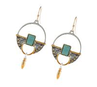 Yardwe Boucles D’oreilles Pendantes Vintage Créatives En Pierre De Spessartite Pour Femmes, Style Rétro, Design Coloré, Adaptées Aux Mariages Et Fêtes, Paire Unique