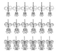 Yardwe Boucles D’oreilles Puces en Acier Inoxydable 9 Paires Zircon Cubique Rond Taillé, Fermoirs Plats en Titane, Bijoux de Piercing au Cartilage pour Femmes et Filles au Quotidien