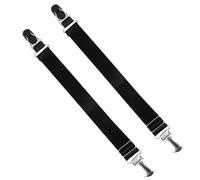 Yardwe Boucles de Jarretière Réglables en Métal et Nylon Noir, Bas Jarretière pour Femmes Serrage-élastique Haute Élasticité, Paire de Clips Ajustables