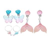 Yardwe Boucles D'oreilles à Clip Pour Filles 3 Paires De Décorations D'oreilles Sans Perçage Design Mignon Motif De Sirène Et Occasions Spéciales Vie Petit Présent