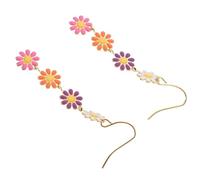 Yardwe Boucles D'oreilles Pendantes en Cuivre Forme Marguerite pour Femmes et Adolescentes, Légères Design Crochet, pour Cérémonies et Usage Quotidien