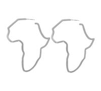 Yardwe Boucles Oreilles Femme Forme de Carte Afrique Légère et Délicate Bijoux Modernes pour Toutes Occasions Antiallergiques Argentée
