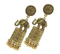 Yardwe Boucles Oreilles Pendantes Éléphant Ethniques Vintage pour Femme Légères et Durables Style Bohème avec Glands Bijoux de Mode pour Fêtes et Mariages