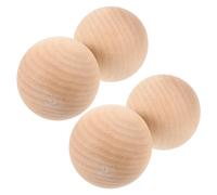 Yardwe Boules De Pétanque en Bois 7 Cm, Lot De 4 Pièces, Boules à Rouler sur, Jeu De Pétanque D'extérieur Portable pour Loisirs en Plein Air