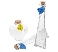 Yardwe Bouteilles en Verre Style Simple et Élégant Lot de 3 Bouchon en Liège Décorations Délicates et Présents Multi-usages pour Cérémonie Sable Mariage