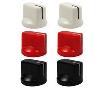 Yardwe Boutons de Commande Potentiomètre Guitare Électrique et Basse, Lot de 6 Pièces Plastique avec Surface Plate, Capuchons de Réglage Volume et Tonalité Noir Blanc Rouge, Accessoires