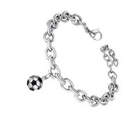Yardwe Bracelet à la Mode en Acier Titane Chaîne de Poignet Décorative O Style Punk Football Léger et Créatif Bijou Chic pour Femme Présent D’Anniversaire Taille Unique