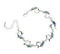 Yardwe Bracelet Ajustable pour Femmes et Filles Deux Dauphins en Alliage Coloré Chaîne de Poignet Cheville Bijoux Décoratifs pour Usage Quotidien Fêtes et Occasions Spéciales