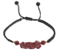 Yardwe Bracelet Feng Shui Pi Yao Sable Pourpre et Jaspe Tissé Main Protection et Richesse pour Femmes et Hommes Accessoire et Fortune