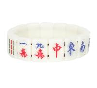 Yardwe Bracelet Mah-jong Sculpté en Acrylique Léger et Chic, Ne Se Décolore ni Ne Se Déforme, pour Anniversaire ou Mariage, Style Mode Couleur Aléatoire