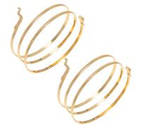 Yardwe Bracelet Manchette Enroulé en Métal Style Serpent Doré Ajustable 2 Pièces Bijou de Bras Punk Manchette Haut du Bras Accessoire Mode pour Femme pour Bals Masqués et Mariages