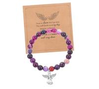 Yardwe Bracelet Perles Pierre Commémoratif pour Perte de Maman et Fille Cadeau de Sympathie pour Femmes et Filles Accessoire Élégant et Polyvalent pour Soutien Émotionnel