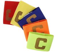 Yardwe Brassards de Capitaine Design Enveloppant Confortable pour Football Junior Élastiques en Nylon, Lot de 5 Pièces et Marquage Distinctif pour Matchs de Soccer