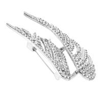 Yardwe Broche Ailes d'Ange en Cristal Épingle Décorative Unisexe Argentée 443 Accessoire Élégant pour Costume et Mariage Bijou pour Hommes et Femmes