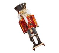 Yardwe Broche Décorative Casse-Noisette Soldat en Alliage de Zinc Épinglette Mignonne Rouge Accessoire Vintage pour Fêtes et Tenues Décontractées Épingle à Châle Fantaisie Présent