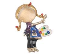 Yardwe Broche Petite Fille Dessin Animé En Alliage Solide, Épingle Pour Femme, Accessoire Mode Coloré, Bijoux Pour Vêtements Fête Et Usage Quotidien, Style Original Et Léger