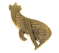Yardwe Broche Vintage Chat Abstrait Alliage Vieilli Épingle Sécurisée pour Veste Manteau Cape et Accessoires Mode