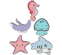 Yardwe Broches Décoratives Animaux Marins en Alliage de Zinc 5 Pcs, Épingles pour Vêtements Femme, Style Cartoon Adorable pour Cérémonies et Bals