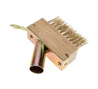 Yardwe Brosse De Désherbage en Fil D’Acier Cuivre Dur Grattoir en Fer, Outil Manuel Jardin pour Nettoyage des Joints Et Élimination De Mousse, Long Manche Ergonomique pour Terrasse Et Cour