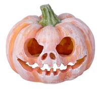 Yardwe Cachette pour aquarium en forme de citrouille, reptile, crevettes, cachette en résine creuse, abri d'Halloween, décoration pour aquarium, accessoires pour aquarium, grotte Betta, orange