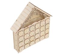 Yardwe Calendrier de L'avent Maison en Bois 2025 à LED, 24 Tiroirs | Décor de Noël, Compte à Rebours Festif, Tiroirs Rechargeables, pour Salon et Tradition Familiale